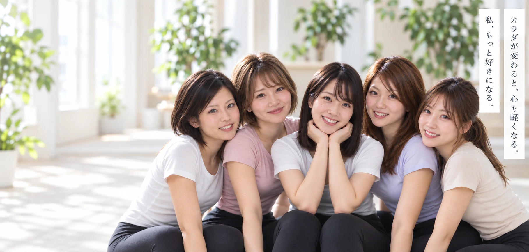 笑顔で寄り添う女性5人